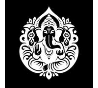 Ganesh Chaturthi, seigneur Ganesh, dieu hindou et silhouette Stickers muraux 49.2x61.1cm Multicolore Blanc
