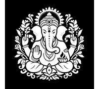 Ganesh chaturthi vinayaka chavithi dieu hindou seigneur ganesh silhouette concept Stickers muraux en PVC 67.2x71cm Fourni avec un kit de film de transfert Blanc