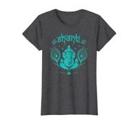 Ganesh éléphant Hindou Dieu Plume de Paon Lotus Shanti Yoga T-Shirt