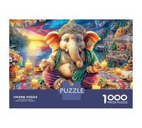 Ganesha-Altar 1000 Stück Premium Jigsaw Puzzle Set Für Erwachsene Und Kinder,Elefant Deity,Stress Relief Gehirn Training Spaß Gegenwart Aktivität Home Decor 52x38cm/1000pcs