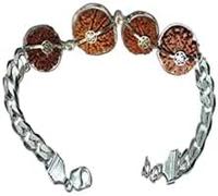 Ganesha Arts Bracelet en argent pur certifié Rudraksha pour la richesse 7,9,11,13 Mukhi Népal en argent pur (moyen), 0, bois, sans pierre précieuse, 0, Bois, Pas de gemme