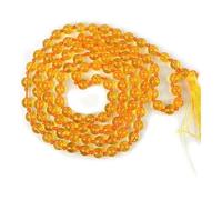 Ganesha Arts Collier Mala en citrine naturelle de 6 mm avec 108 perles en cristal de 108 perles, 0, bois, sans pierre précieuse, 0, Bois, Pas de gemme
