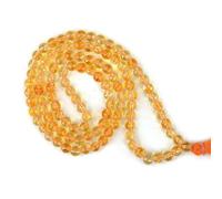 Ganesha Arts Collier Mala en Citrine Naturelle Semi-Précieuse à Facettes 6 mm 108 Perles Jap Mala, Bois, Sans Pierre Précieuse, Bois, Pas de Gemme