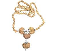Ganesha Arts Combinaison de Rudraksha pour le marketing et le commerce de puissance commerciale 7,7,8,13 Mukhi en argent pur attaché au mala Rudraksha (collecteur), 0, bois, sans pierre précieuse, 0