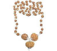 Ganesha Arts Combinaison Rudraksha pour carrière 3,7,12 Mukhi Népal en argent pendentif attaché à un mala Rudraksha en argent pur certifié (collecteur), 0, bois, sans pierre précieuse