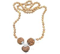 Ganesha Arts Combinaison Rudraksha pour étudiants 4,4,6 Mukhi Népal en argent pendentif attaché dans un mala Rudraksha certifié (gros), 0, bois, sans pierre précieuse, 0, Bois, Pas de gemme