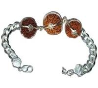 Ganesha Arts Combinaison Rudraksha pour le marketing et le commerce de puissance commerciale 7,7,8,13 Mukhi en argent pur (petit), 0, bois, sans pierre précieuse, 0, Bois, Pas de gemme