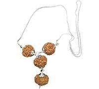 Ganesha Arts Combinaison Rudraksha pour le marketing et le commerce d'énergie 7,7,8,13 Mukhi en argent pur attaché à une chaîne en argent pur (minuscule), 0, Bois, Pas de gemme