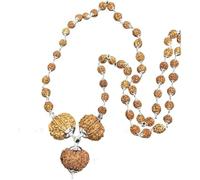 Ganesha Arts Combinaison Rudraksha pour une protection totale 9,10,11 Mukhi Népal en argent pendentif attaché avec mala en argent pur (moyen), 0, bois, sans pierre précieuse, 0, Bois, Pas de gemme