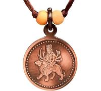 Ganesha Arts Médaillon Durga en cuivre antique avec filetage réglable (petit)