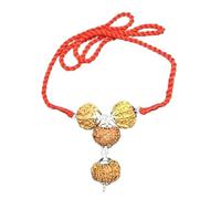 Ganesha Arts Pendentif Rudraksha Combinaison pour richesse 7,9,11,13 Mukhi Népal en argent attaché au fil rouge certifié (petit), 0, bois, sans pierre précieuse, 0, Bois, Pas de gemme