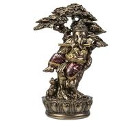 Ganesha Figurine musicale sous arbre | Statue de Bouddha Hindou