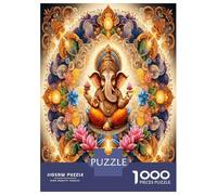 Ganesha Floral 1000 Pièces Puzzle Adultes Harmonie spirituelle Divine Coffret Puzzle Voitureton Solide - Ultra Dur Couples, Top Noté, Activité Parfaite À La Maison pour Tous 70x50cm/1000pcs