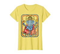 Ganesha God Retro - Yoga - Spiritual - Meditation - Vintage T-Shirt, Femme, Citron, 3XL