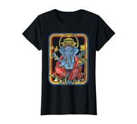 Ganesha God Retro - Yoga - Spiritual - Meditation - Vintage T-Shirt, Femme, Noir, S