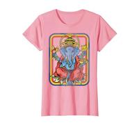 Ganesha God Retro - Yoga - Spiritual - Meditation - Vintage T-Shirt, Femme, Rose, 3XL