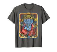 Ganesha God Retro - Yoga - Spiritual - Meditation - Vintage T-Shirt, Homme, Asphalte, L