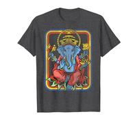 Ganesha God Retro - Yoga - Spiritual - Meditation - Vintage T-Shirt, Homme, Chiné Foncé, 6XL