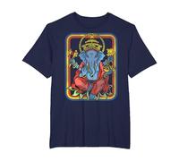 Ganesha God Retro - Yoga - Spiritual - Meditation - Vintage T-Shirt, Homme Grandes Tailles, Bleu Marine, 4X Tall