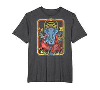 Ganesha God Retro - Yoga - Spiritual - Meditation - Vintage T-Shirt, Homme Grandes Tailles, Chiné Foncé, 3X Tall
