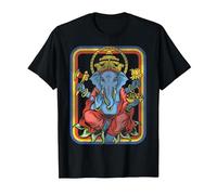 Ganesha God Retro - Yoga - Spiritual - Meditation - Vintage T-Shirt, Homme, Noir, 4XL