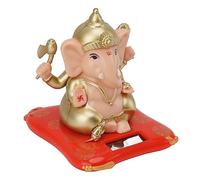 Ganesha Ornement de tête mobile alimenté par l'énergie solaire, ornement exquis pour décoration de voiture pour amoureux de la culture indienne