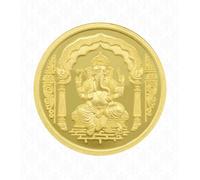 Ganeshji Coin in Pure 24k 99.5 Yellow Gold Certified (0.5 Gram)