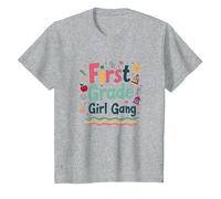 Gang de Filles de première année : Escouade d'aventure Scolaire colorée T-Shirt, Enfant, Gris Chiné, 12 Ans