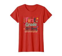 Gang de Filles de première année : Escouade d'aventure Scolaire colorée T-Shirt, Femme, Rouge, XXL