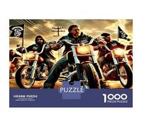 Gang de Motards Route 1000 Pièces Puzzle Adultes Ambiance Rebelle Puzzle Voitureton Premium - Anti-Stress Déco Murale, Cadeau Femmes Hommes Seniors Passionnés 38x26cm/1000pcs