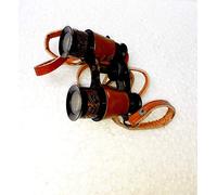 Ganga Nautical Jumelles en laiton de style antique primitif avec coque de sécurité en cuir pour les rendre plus attrayantes et uniques. Télescope vintage, idéal pour offrir en cadeau