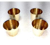 Ganga Nautical Lot de 4 verres à vin en laiton pur 2,6 cm environ, petite taille, verres à liqueur en laiton, couleur dorée