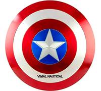 Ganga Nautical Réplique de bouclier Captain America, accessoire de cosplay en métal, rouge, blanc et bleu, décoration de collection