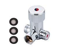 Gangang Mitigeur Thermostatique Adjust Tempcontrol, Vanne en laiton Trempé, laiton Massif sans Plomb, Connexions Mâles G1 / 2 NPS avec Clapet anti-retour (Vanne de Réglage)