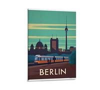 GANGPAO Affiche vintage de la ville de Berlin Impression sur toile Art mural Décoration murale pour maison moderne Bureau Chambre 30 x 45 cm