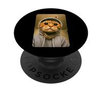 Gangsta Kitty Gangster Cat Meme Funny Cats Gang Humor PopSockets PopGrip Adhésif