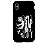 Gangsta Rap Made Me Do It Tête de Mort Gothique pour Amateurs de disques vinyles Coque pour iPhone X/XS