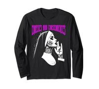 Gangster Nun Vintage Graphique Croix Et Conséquences Manche Longue
