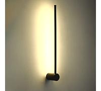 GANGUIO Applique murale moderne minimaliste lampe murale en aluminium noir, 60CM/7W, pour chambre à coucher et couloir