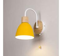 GANGUIO Applique Murale Nordique Moderne câblée - Lampe Murale en Bois avec Interrupteur à chaînette - Éclairage de tête de lit de Chambre à Coucher, Lampes murales pour Salle d'étude, Couloir, Hall