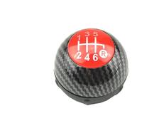 gangxiao Changement Vitesse pour Fiat 500 2012 2013 2014 2015 2016 2017 2018 5 6 Pommeau De Levier Vitesse Tête Siège en Cuir Brillant Noir Capuchon Remplacement(6 Speed Red)