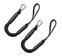 GANGXUN Lot de 2 lignes d'amarrage élastiques avec dock bungee de 2 pieds - Accessoires essentiels pour divers bateaux, kayak, embarcation, SeaDoo, jet ski, ponton, canoë, bateau à moteur (noir, 0,9 m