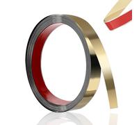 GANILITY Bande murale, bandes décoratives en acier inoxydable, moulures autocollantes, moulures et moulures, bande chromée autocollante, 5 m x 2 cm, pour la décoration des chambres et des salons, doré