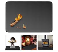 GanKe Tapis de cheminée intérieur résistant au feu - 152 x 100 cm - Tapis de foyer ignifuge pour barbecue extérieur, cheminée, poêle - Protège le sol des étincelles