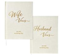GANKTOWCOY 2 Set His and Hers Wedding Vow Books, 80 Pages, 5.9×4.33Inch