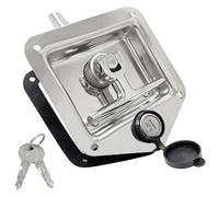 GANLANDY Loquet de boîte à outils, serrure de boîte à outils avec clés, loquet de rechange pour poignée de porte de remorque, loquet de poignée en T pliable, serrure de boîte à outils pour