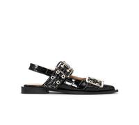 Ganni - Ballerines Noires Croco Vernies - Femme - Chaussures - Noir - Taille: 36 EU