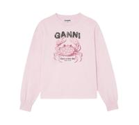 Ganni - Basic Cotton Jersey Long Sleeve - Femme - Sweatshirts et sweats à capuche - Rose - Taille: 40 FR