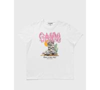Ganni Basic cotton Western zebra boot tee women Shortsleeves white taille: S