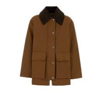 Ganni - Biscuit Twill Jacket - Femme - Vestes - Brun - Taille: 34/36 FR